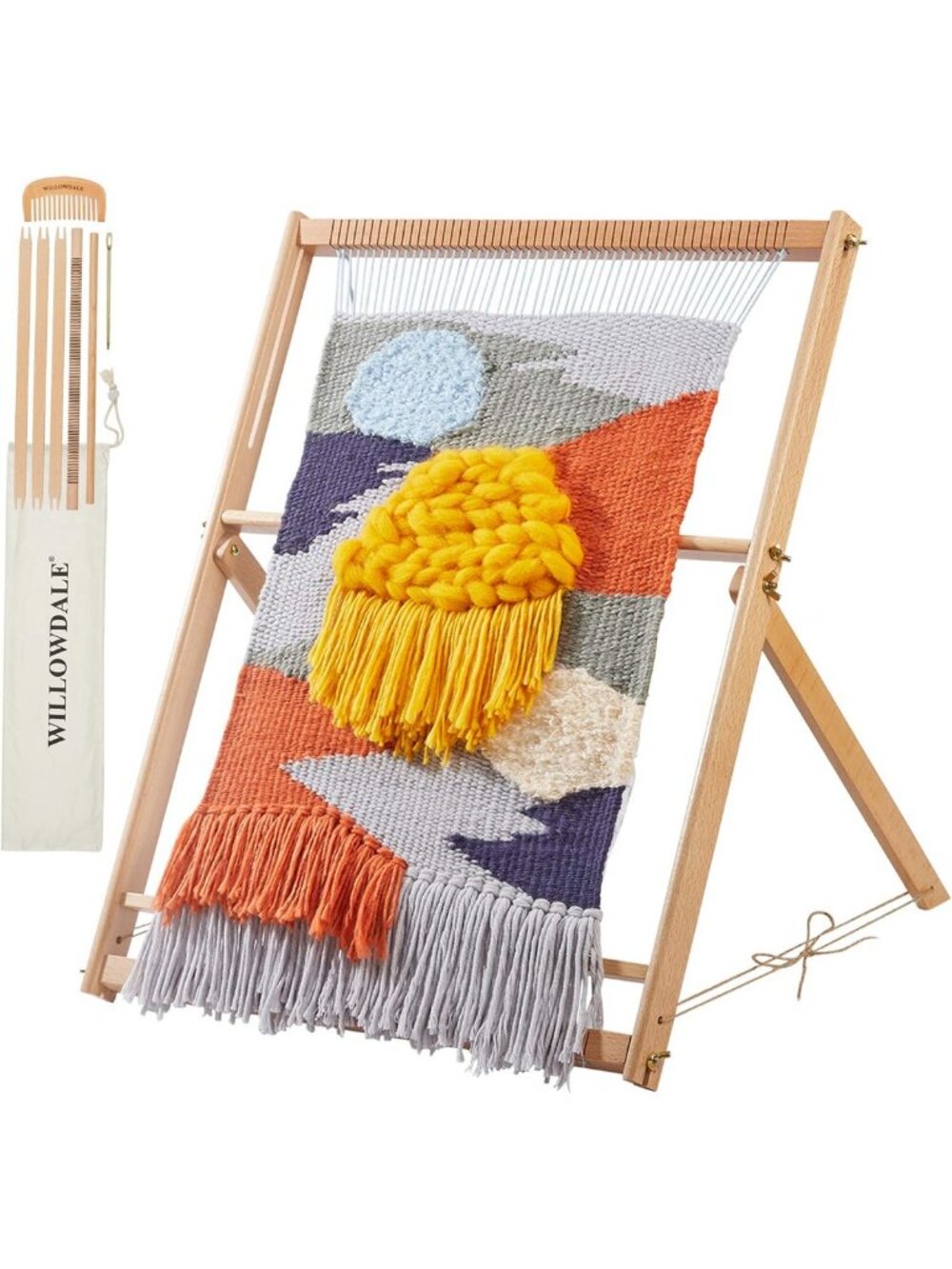 25.2” Weaving Loom with Stand for Adults - Crafting Tool for DIY Projects